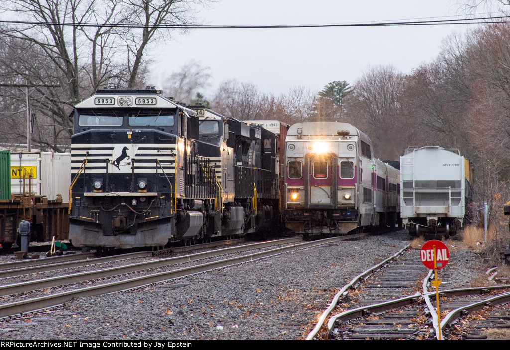 Passenger Passes Freight at Moores